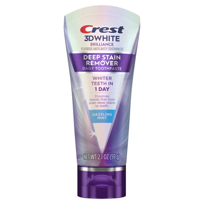 Crest 3DWhite Brilliance Deep Stain Remover Dazzling Mint Toothpaste - 2.1oz