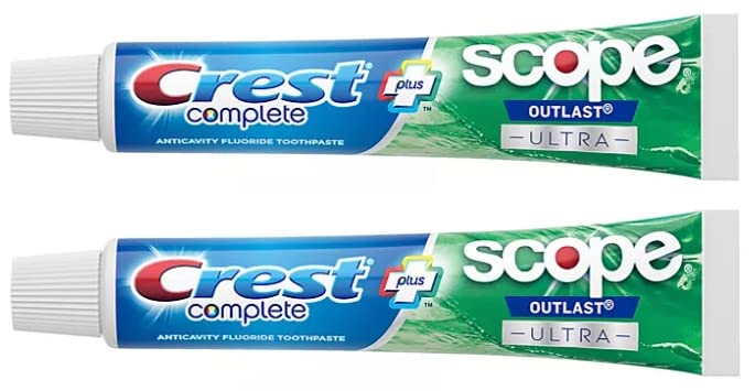 Crest Complete Whitening Plus Scope Outlast Ultra Toothpaste – Pack of 2 (6.5 oz / 184 g)