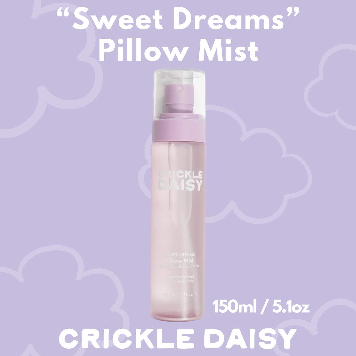 Crickle Daisy Sweet Dreams Lavender Pillow Mist – Calming Aromatherapy Linen & Fabric Spray, 150ml