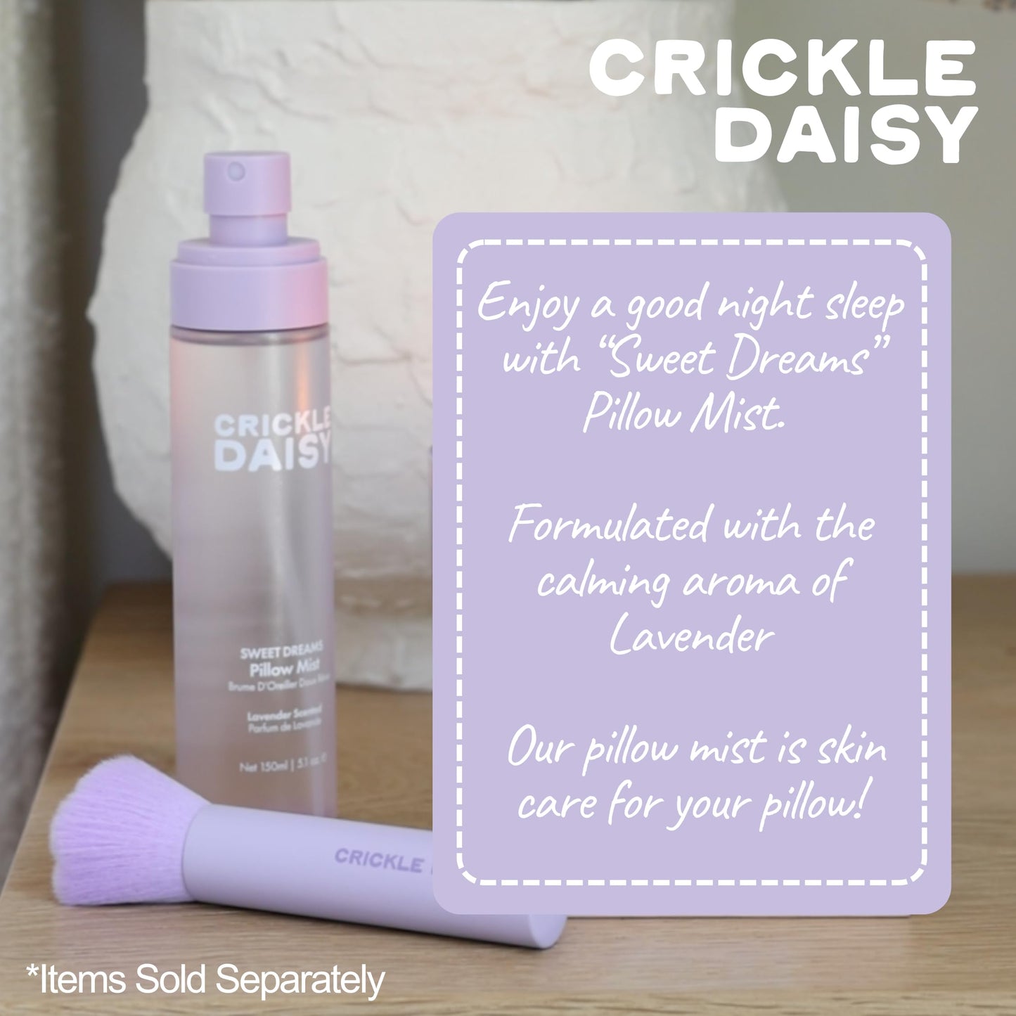 Crickle Daisy Sweet Dreams Lavender Pillow Mist – Calming Aromatherapy Linen & Fabric Spray, 150ml