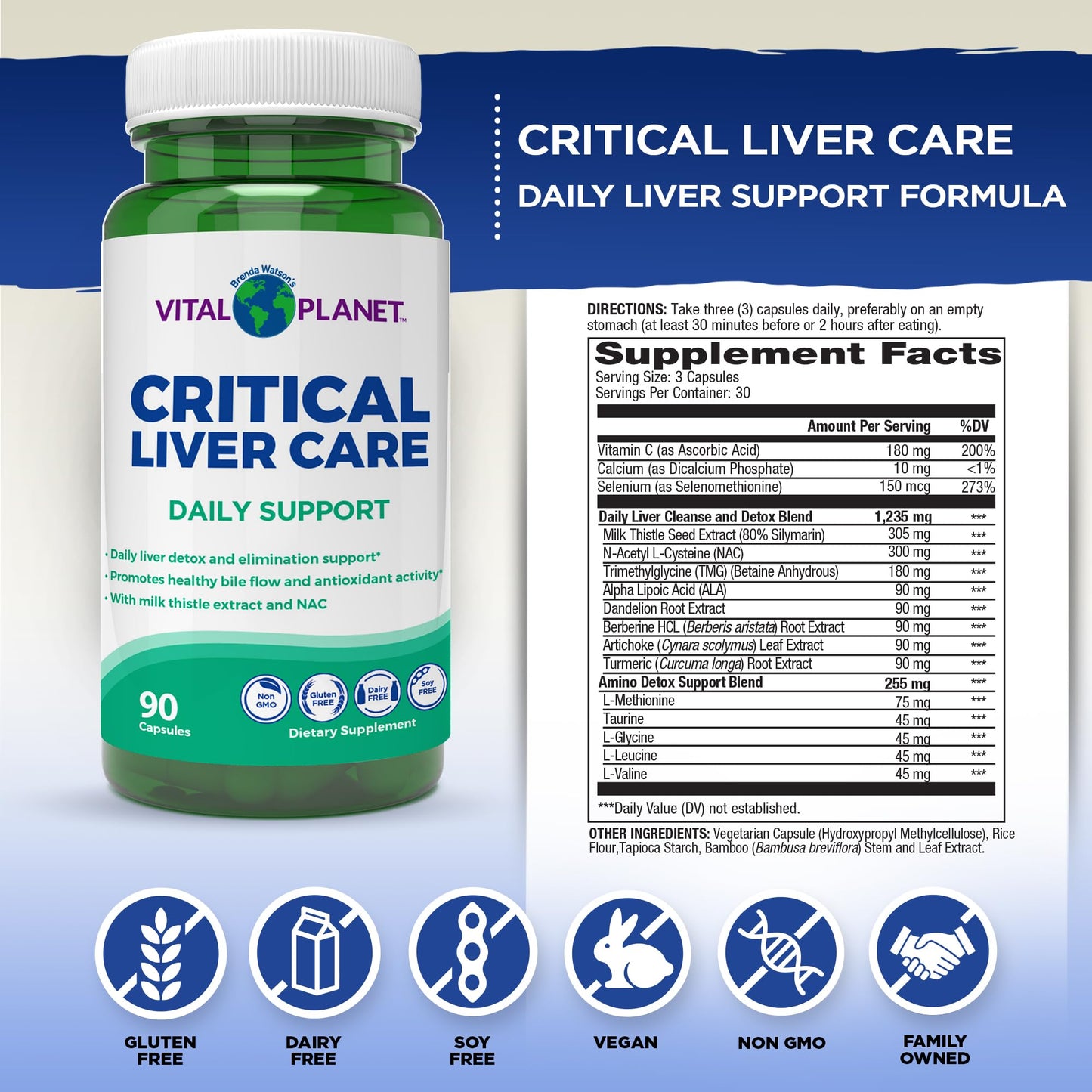 Vital Planet Critical Liver Care - Liver Cleanse & Daily NAC Support