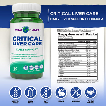 Vital Planet Critical Liver Care - Liver Cleanse & Daily NAC Support