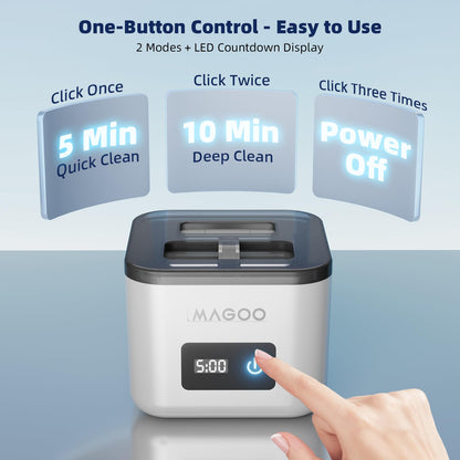 Ultrasonic Retainer Cleaner Machine 45kHz UV • 200ML • All-in-One Dental & Jewelry Cleaner