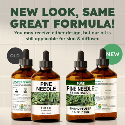 Kukka Pine Essential Oil for Diffuser - 4 Fl Oz - Pine Needle Oil, Woody Scent