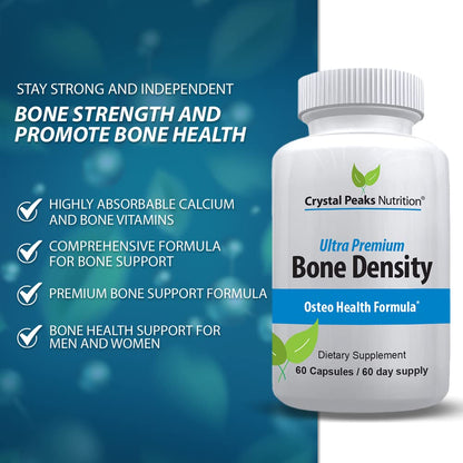 Crystal Peaks Nutrition Ultra Premium Bone Formula – Calcium, K2 & D3 (60 Capsules)
