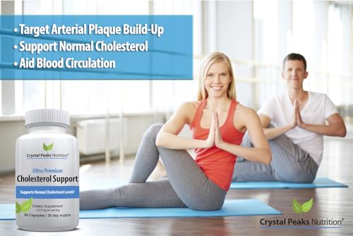 CRYSTAL PEAKS NUTRITION Cholesterol Supplement - All-Natural Ingredients for Normal Cholesterol Levels & Healthy Circulation | 60 Capsules