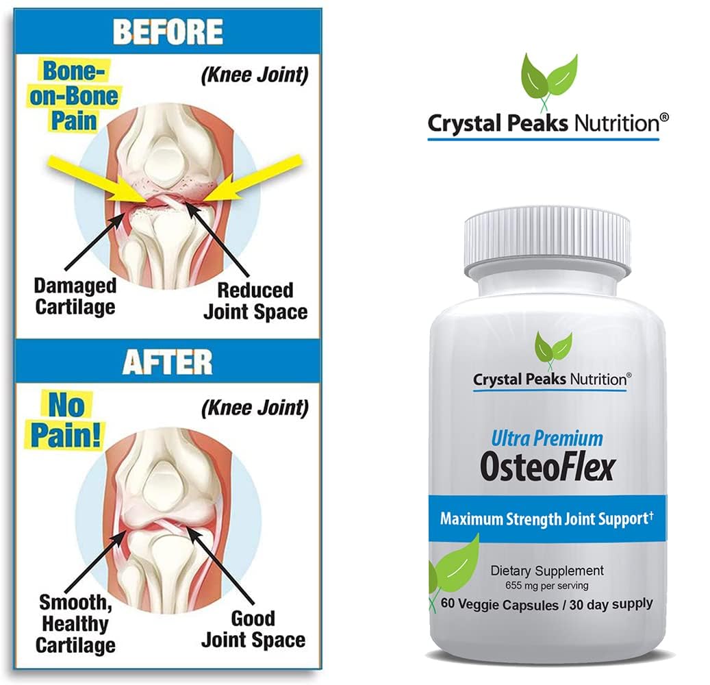 Crystal Peaks Nutrition Organic Curcuminoids OsteoFlex – Turmeric + Bioperine for Joint Support | 60 Capsules