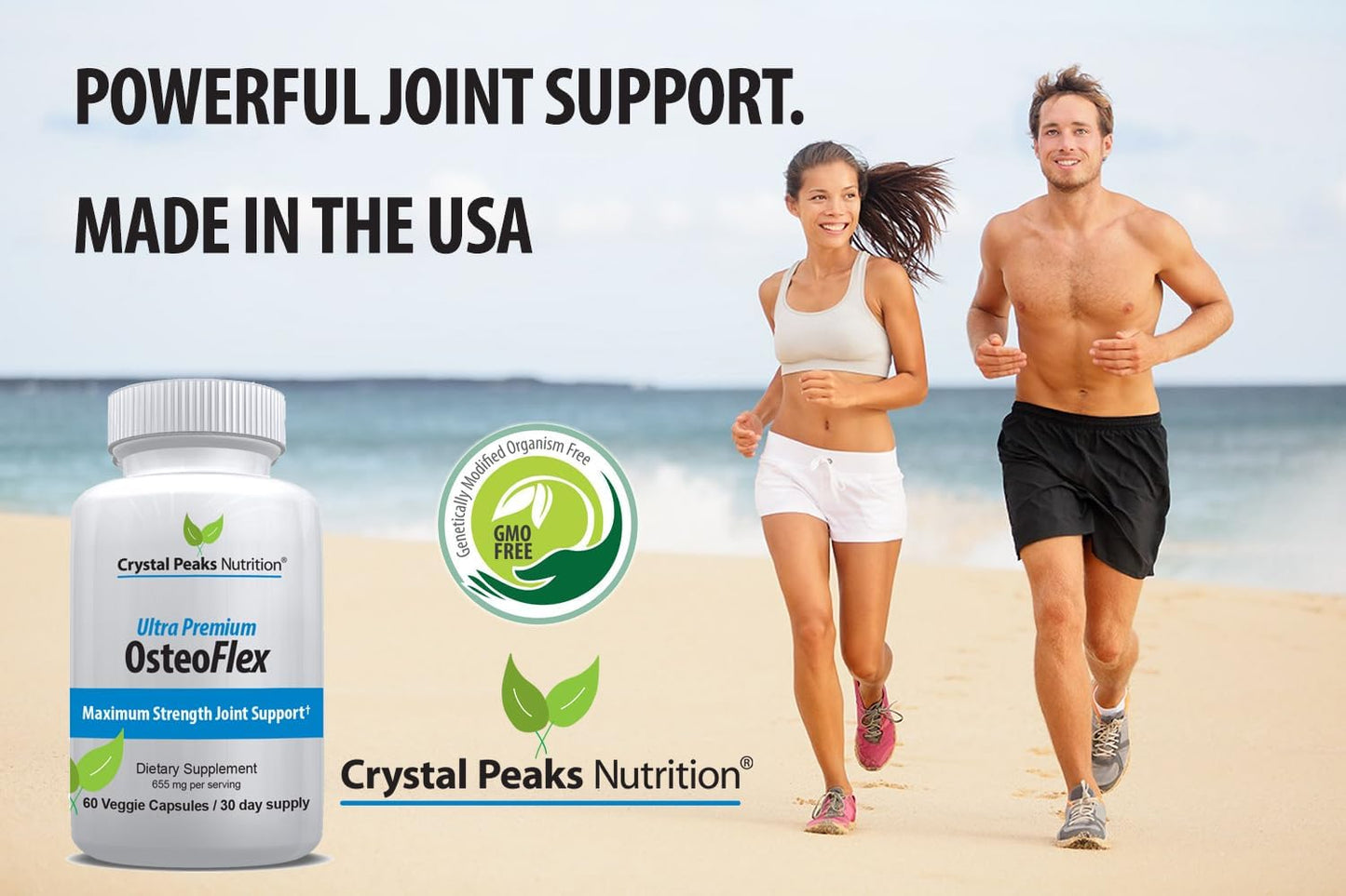 Crystal Peaks Nutrition Organic Curcuminoids OsteoFlex – Turmeric + Bioperine for Joint Support | 60 Capsules