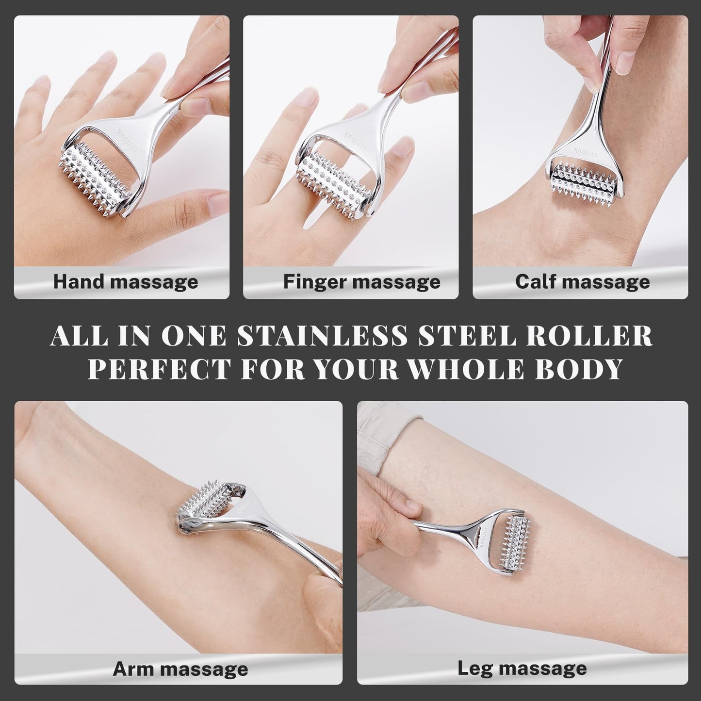 ctriovk Acupuncture Massage Roller – Stainless Steel Portable Massager