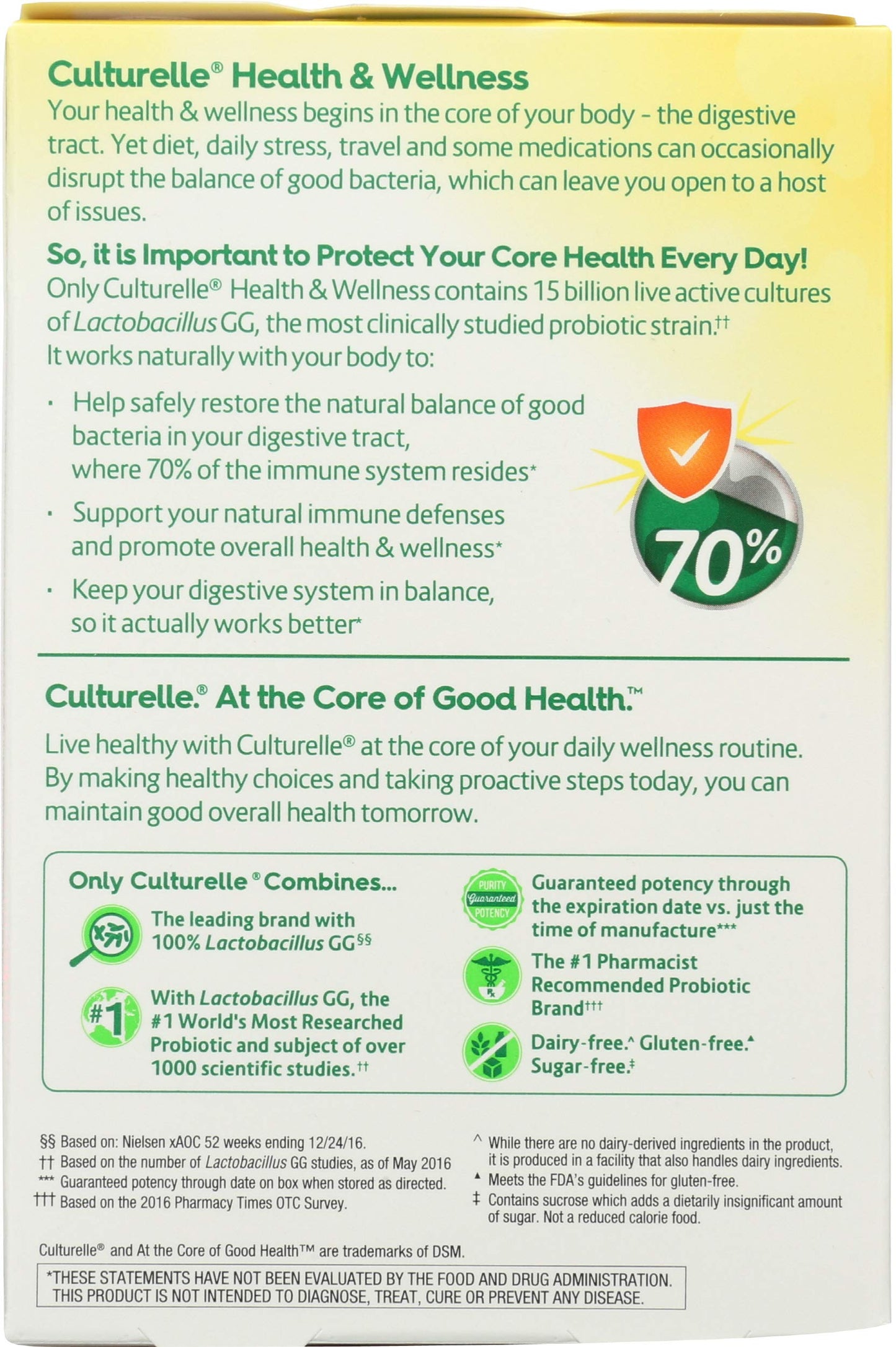 Culturelle Probiotic Vegetarian Capsules – Digestive Health (30 Count)