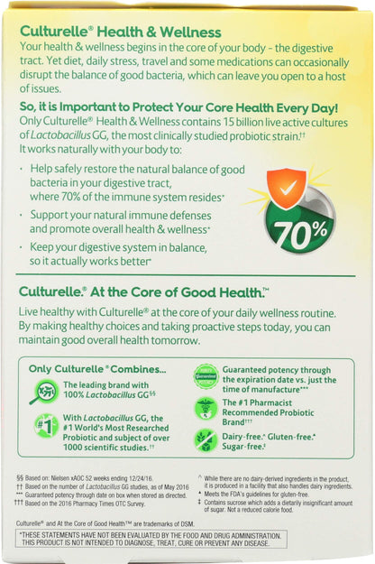 Culturelle Probiotic Vegetarian Capsules – Digestive Health (30 Count)