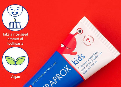 Curaprox Toothpaste Kids 950 Strawberry for 2-6 Years | SLS Free, Triclosan Free, Vegan