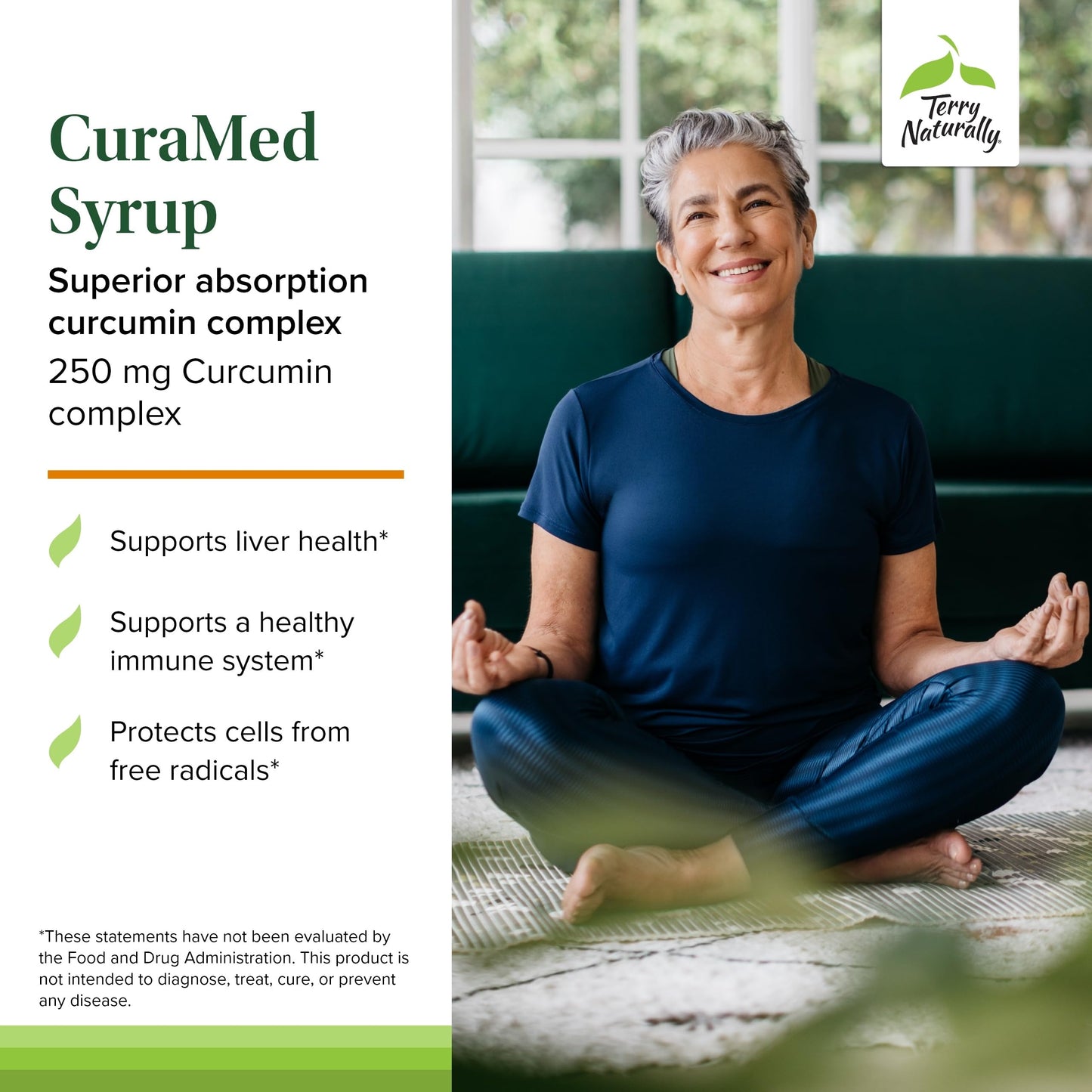 Terry Naturally CuraMed Syrup – Brain & Immune Support, Curcumin Absorption, Gluten-Free & Vegan, 8 oz