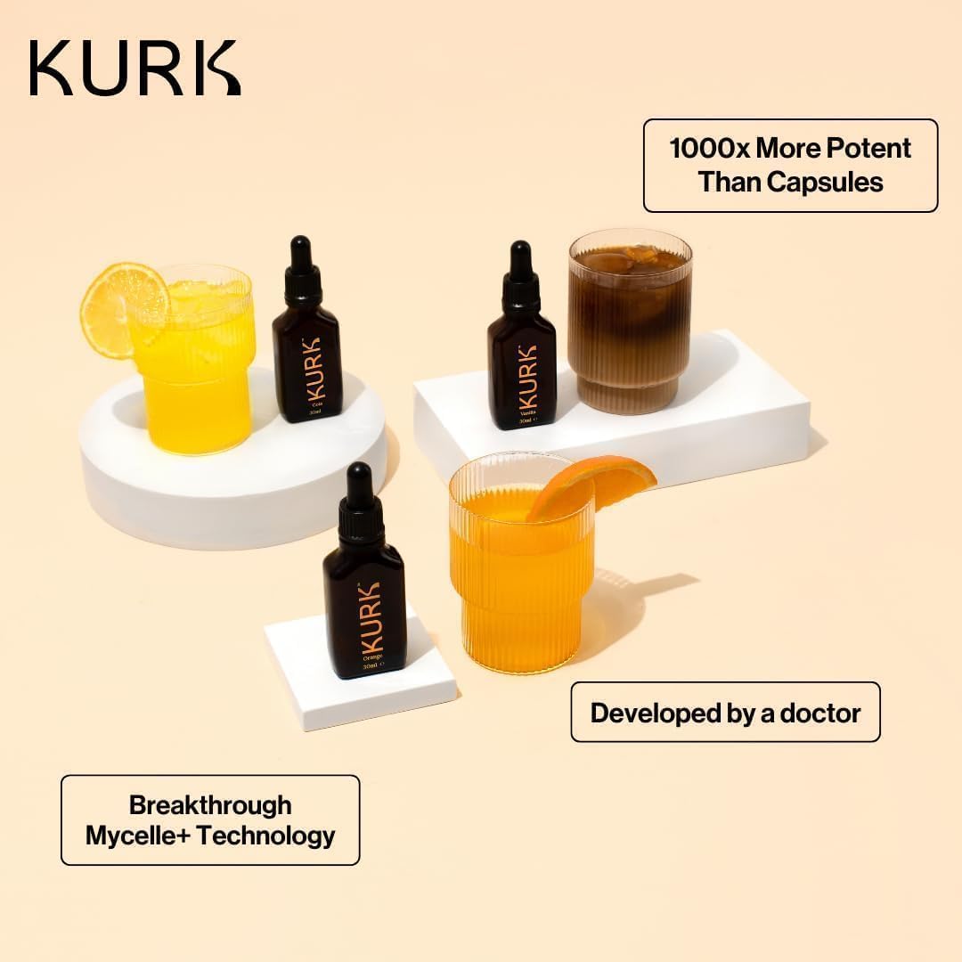 High Strength Liquid Curcumin Oil from Turmeric | Advanced Absorption | 3.2 Fl Oz Orange