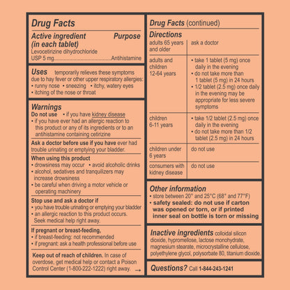 Curist Levocetirizine 5 mg (180 Tablets) – 24 Hour Allergy Relief