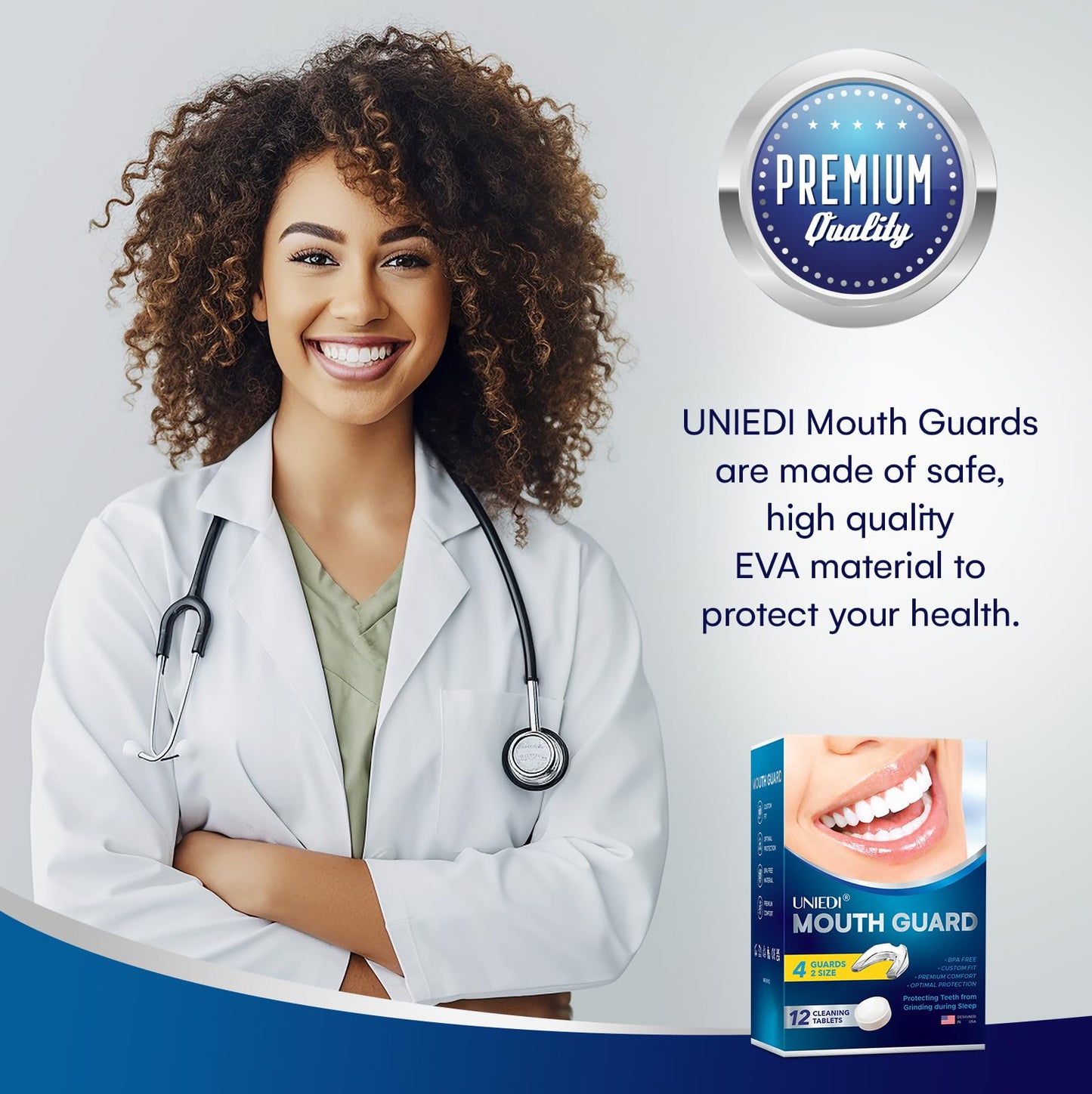 Mouth Guard for Teeth Grinding at Night – Custom Moldable Bruxism Guard + 12 Tablets