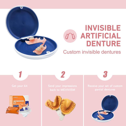 Custom Partial Dentures – Removable Denture Set for Missing Teeth (1-6) with Case | Natural Look & Comfortable Fit