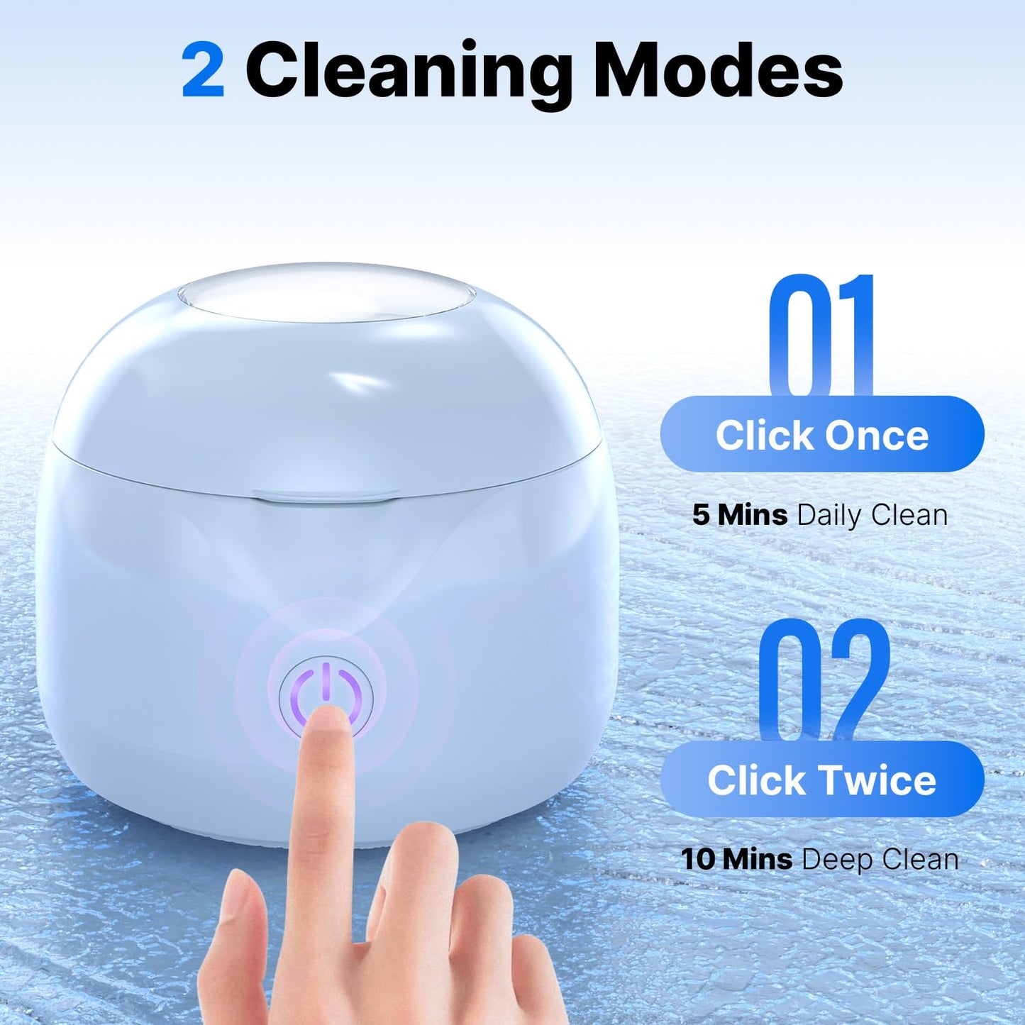 CXRUY Ultrasonic Retainer Cleaner – UV Dental Cleaning Pod for Dentures, Aligners & Night Guards