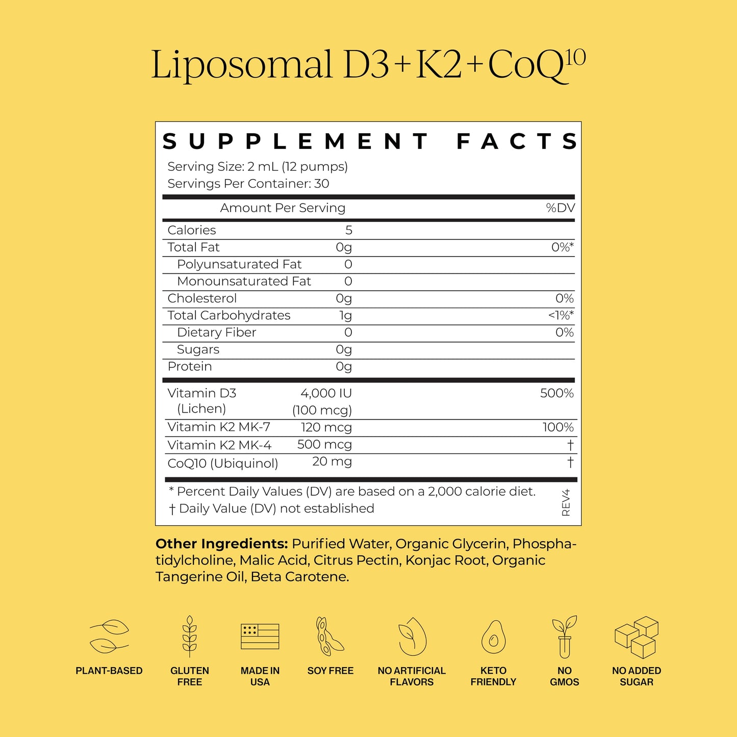 CYMBIOTIKA Vitamin D3 + K2 + CoQ10 Liquid – Liposomal Vegan D3K2CoQ10 for Immune, Heart & Bone Health | Tangerine Flavor (2-Pack)