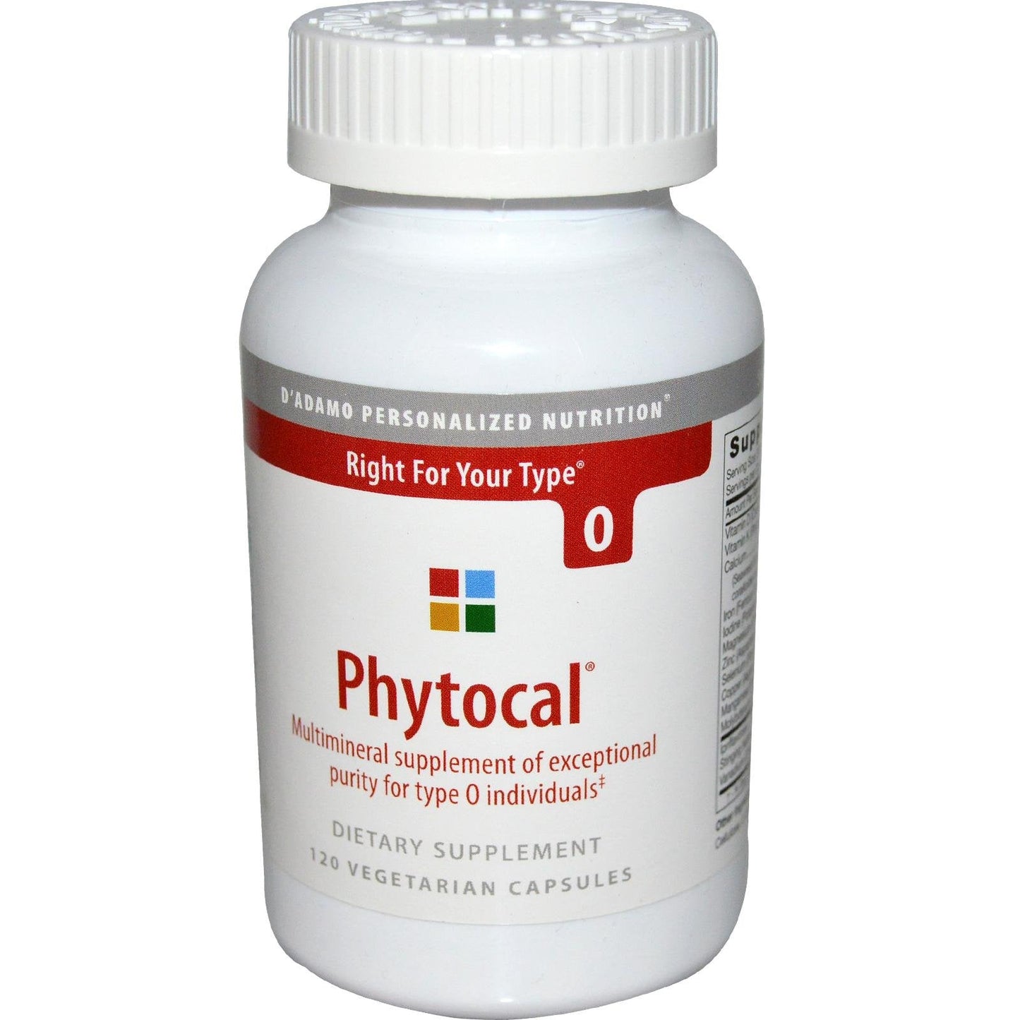 D'Adamo Phytocal O 120 vcaps - Multimineral Supplement for Type O