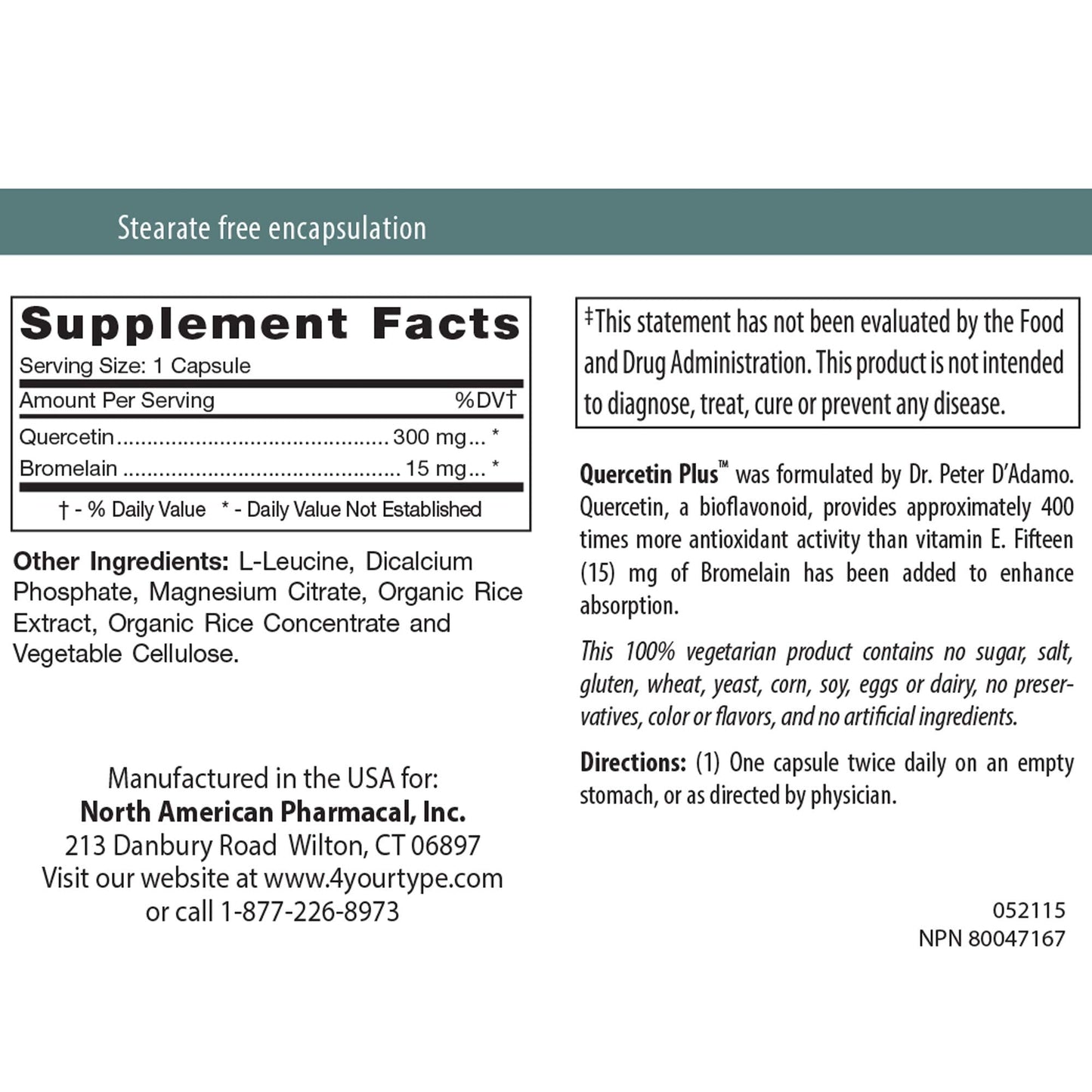 D'Adamo Personalized Nutrition - Quercetin Plus 90 vcaps