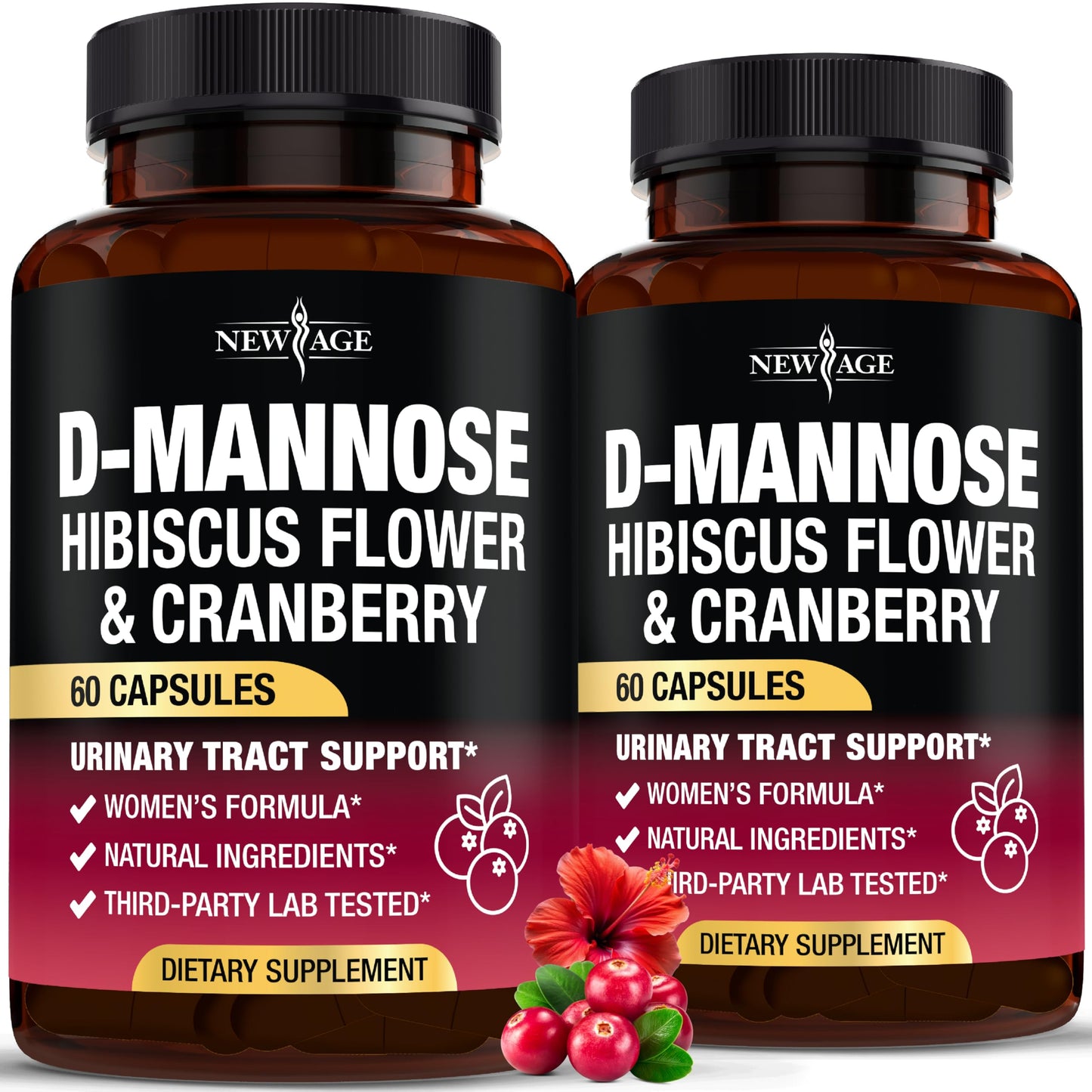 D-Mannose with Cranberry & Hibiscus - High Strength Urinary Tract Health (120 Capsules)