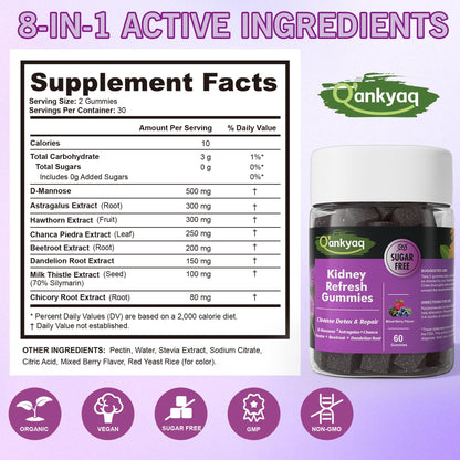 D-Mannose Gummies for Women – Kidney Cleanse & Urinary Health (60 ct)