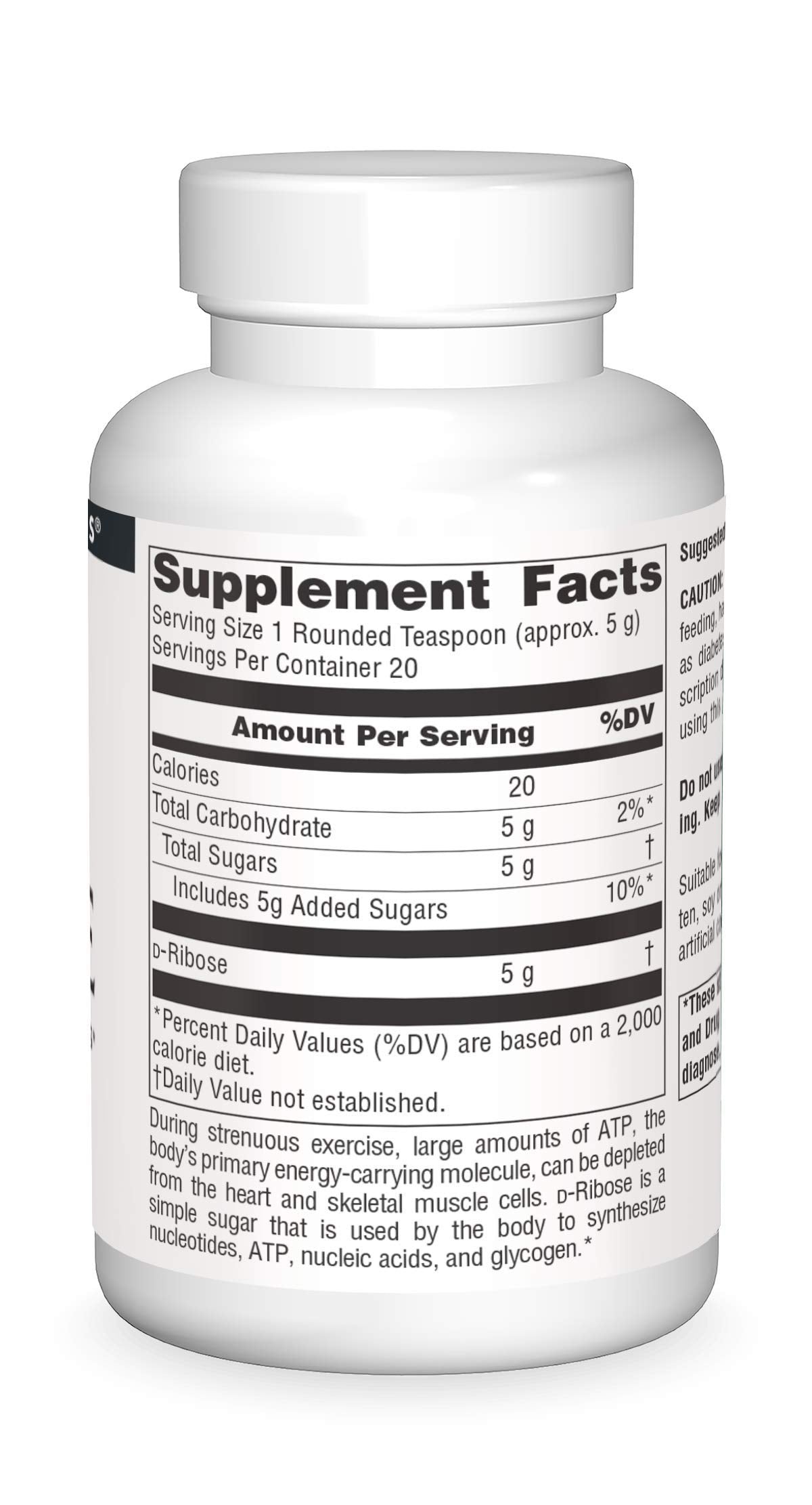 Source Naturals D-Ribose - 100 g Powder | Enhances ATP Energery*