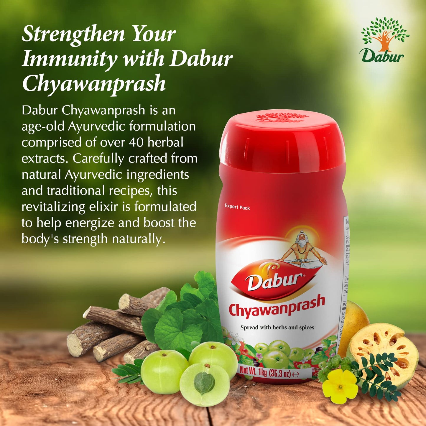 Dabur Chyawanprash Spread – 40 Ayurvedic Herbs, 1 kg Pack of 3 Jars