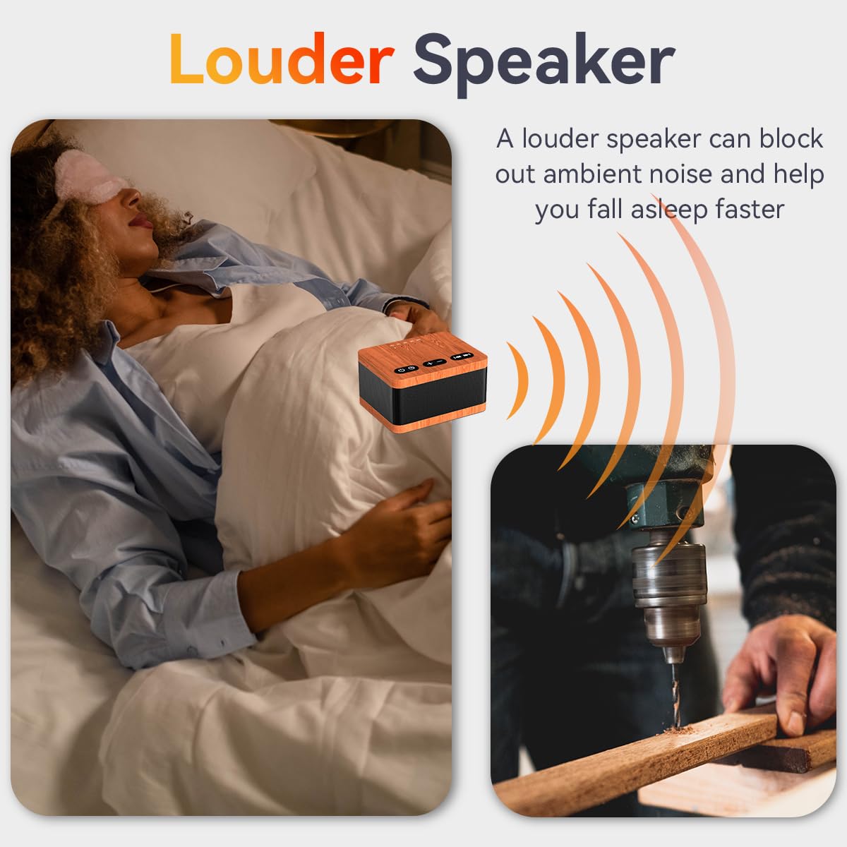 DailyBody Wood Grain Sound Machine — 30 Sounds, 36 Volume Levels, 5 Timers