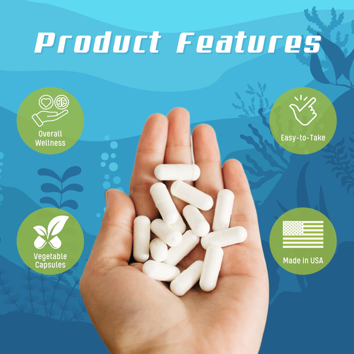 Daily Health - Pure Okinawa Coral Calcium - Marine-Grade with 72 Trace Minerals, 1475mg, 540 Vegetable Capsules (6 Month Supply)