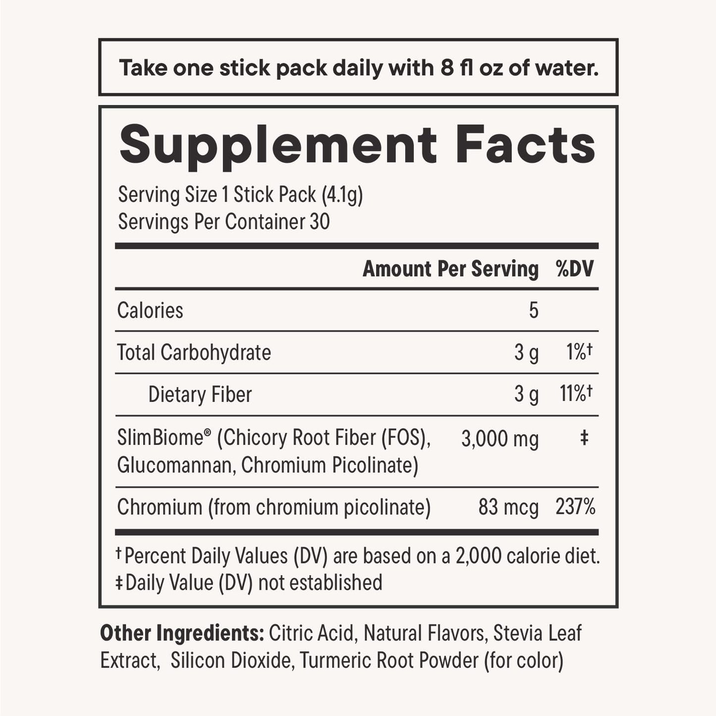 Daily Nouri FeelFull Prebiotic Fiber Drink Mix | Supports Natural Fullness, Appetite & Cravings Control, Gut & Metabolic Health | Oligofructose, Glucomannan & Chromium | 30 Stick Packs