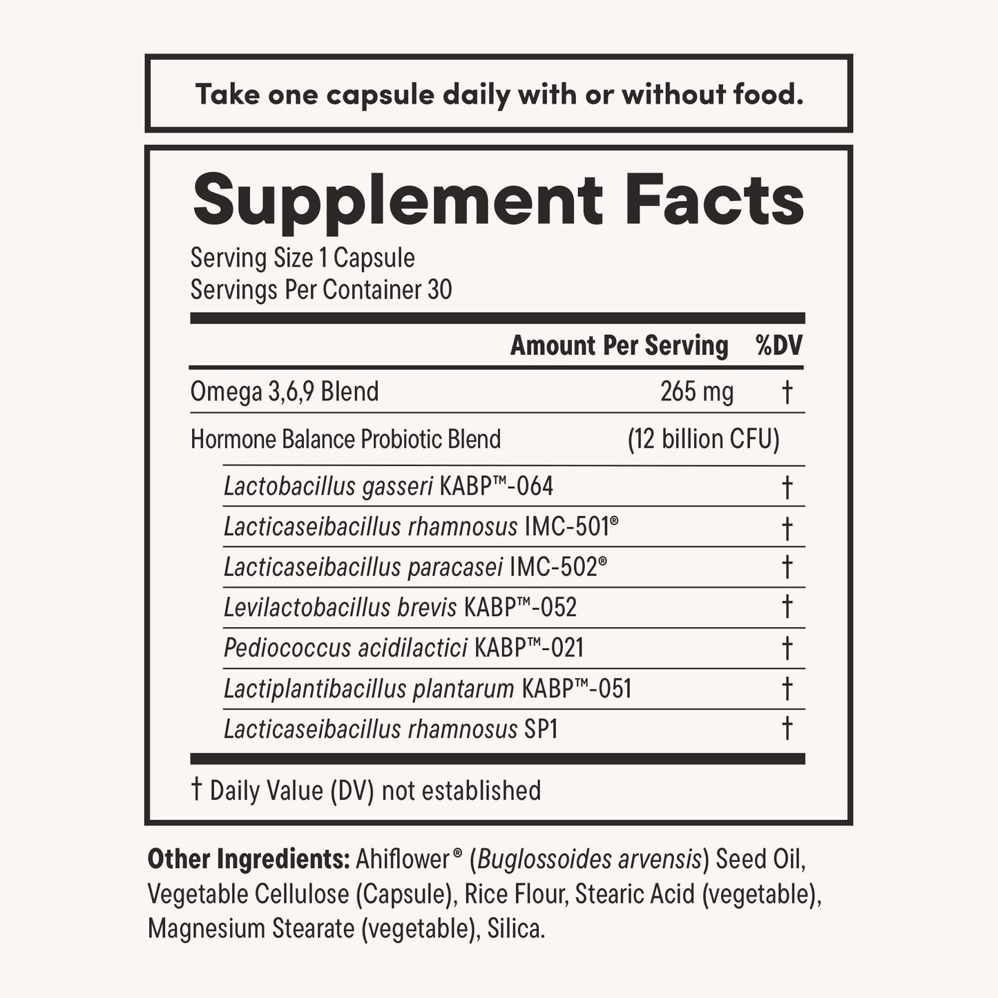 Daily Nouri Hormone Balance Probiotic for Women | 7 Strains, 30-Day