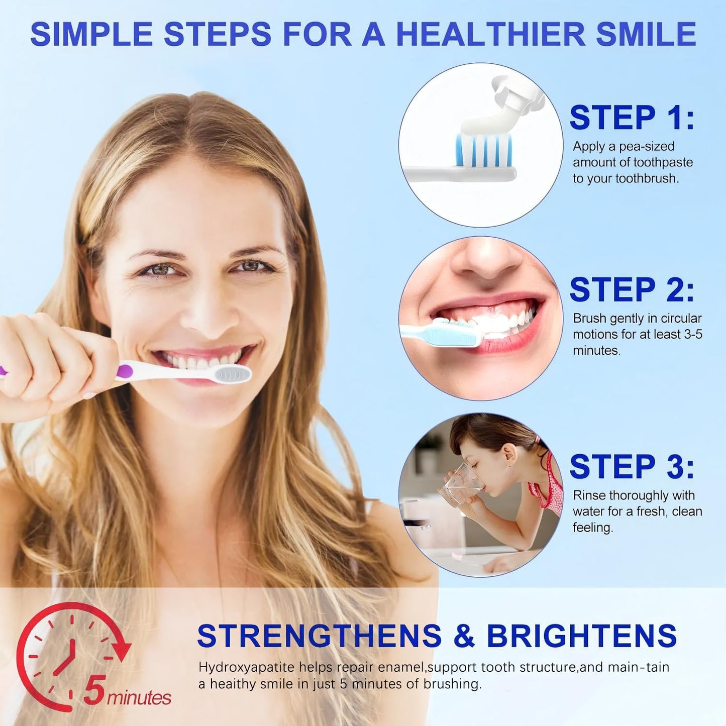 7.5% Hydroxyapatite Toothpaste – Enamel Protection, Fluoride-Free, Fresh Mint