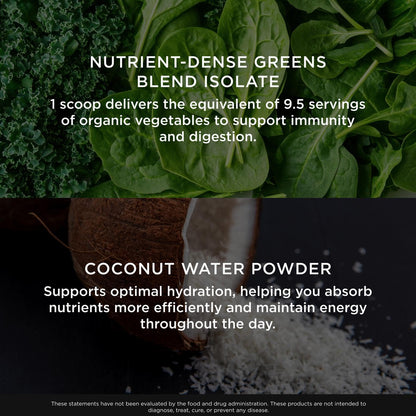 The Genius Brand Daily Superfood Greens - Organic Pineapple Powder, 30 Servings