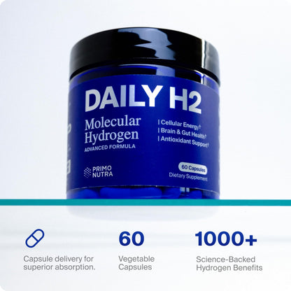 DailyH2 Molecular Hydrogen Capsules | Hydrogen Water Tablet Alternative | 60 Capsules