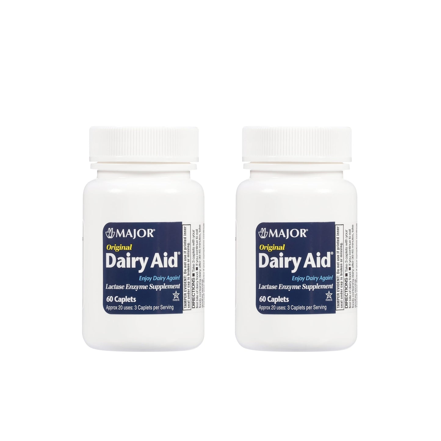Dairy Aid Lactase Enzyme Caplets (Lactaid Original) 9000 FCC, 120 Ea