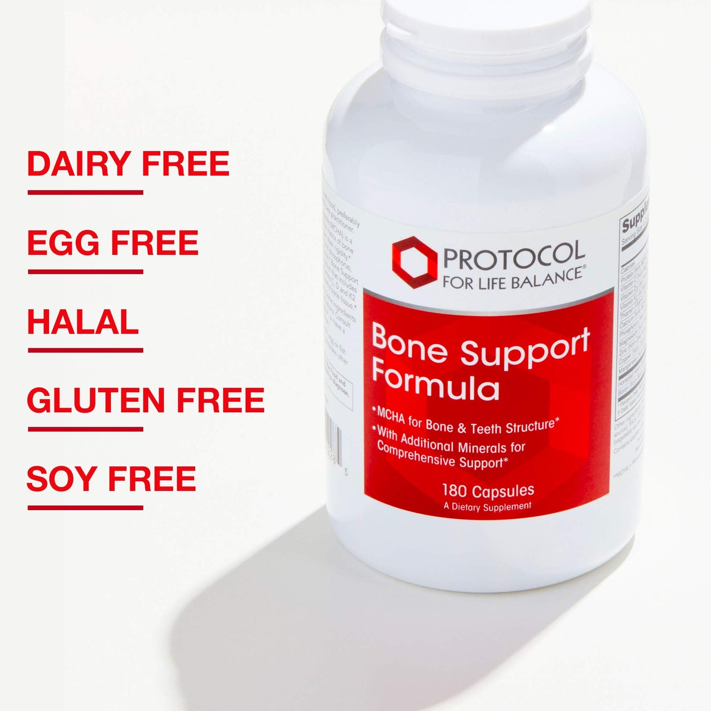 Protocol Bone Support Formula - Bone Strength & Density* | 180 Caps | Dairy & Soy Free