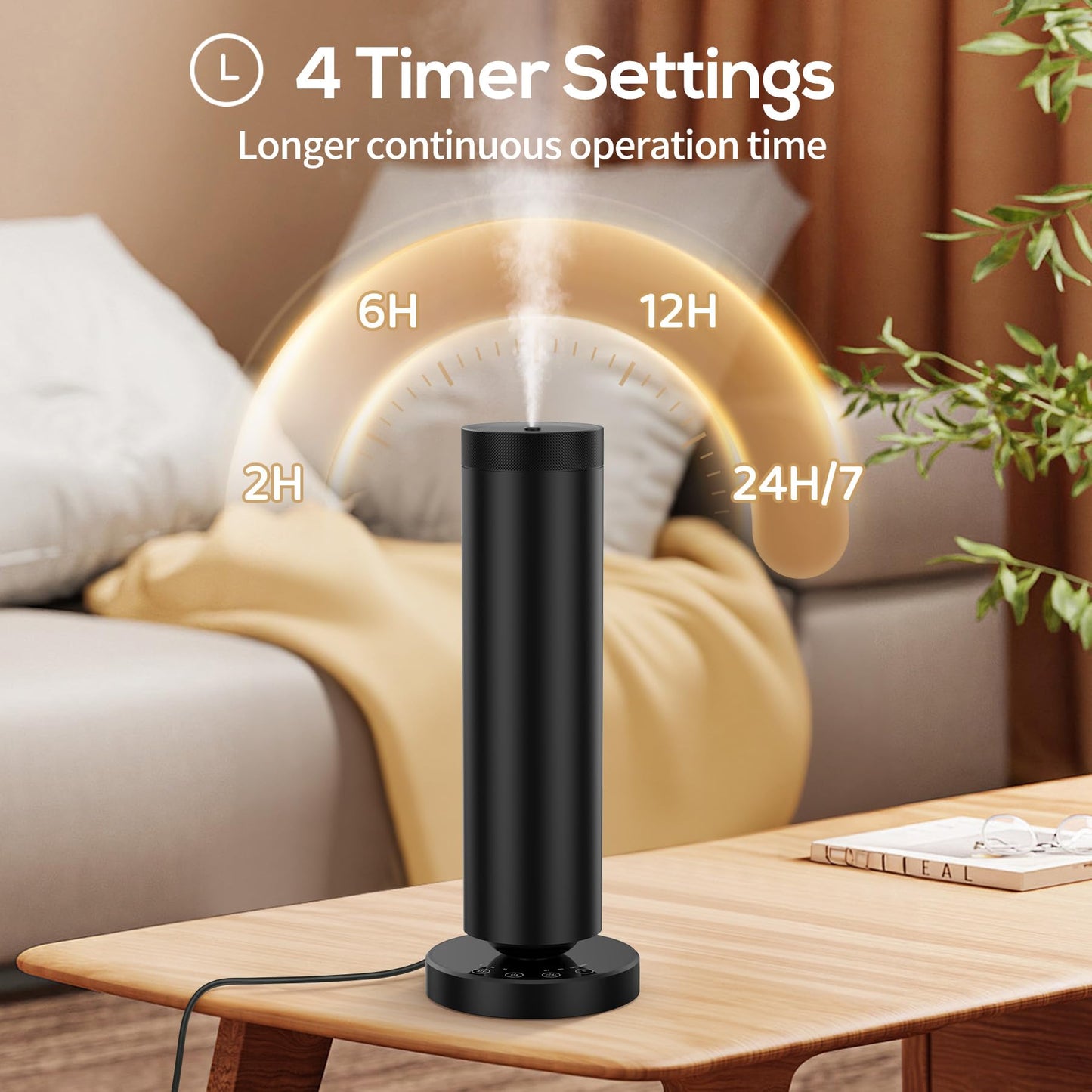 Dakomoda Waterless Diffuser — 90ml Oils, 1000 sq ft Coverage, Night Light | Starter Kit (Black)