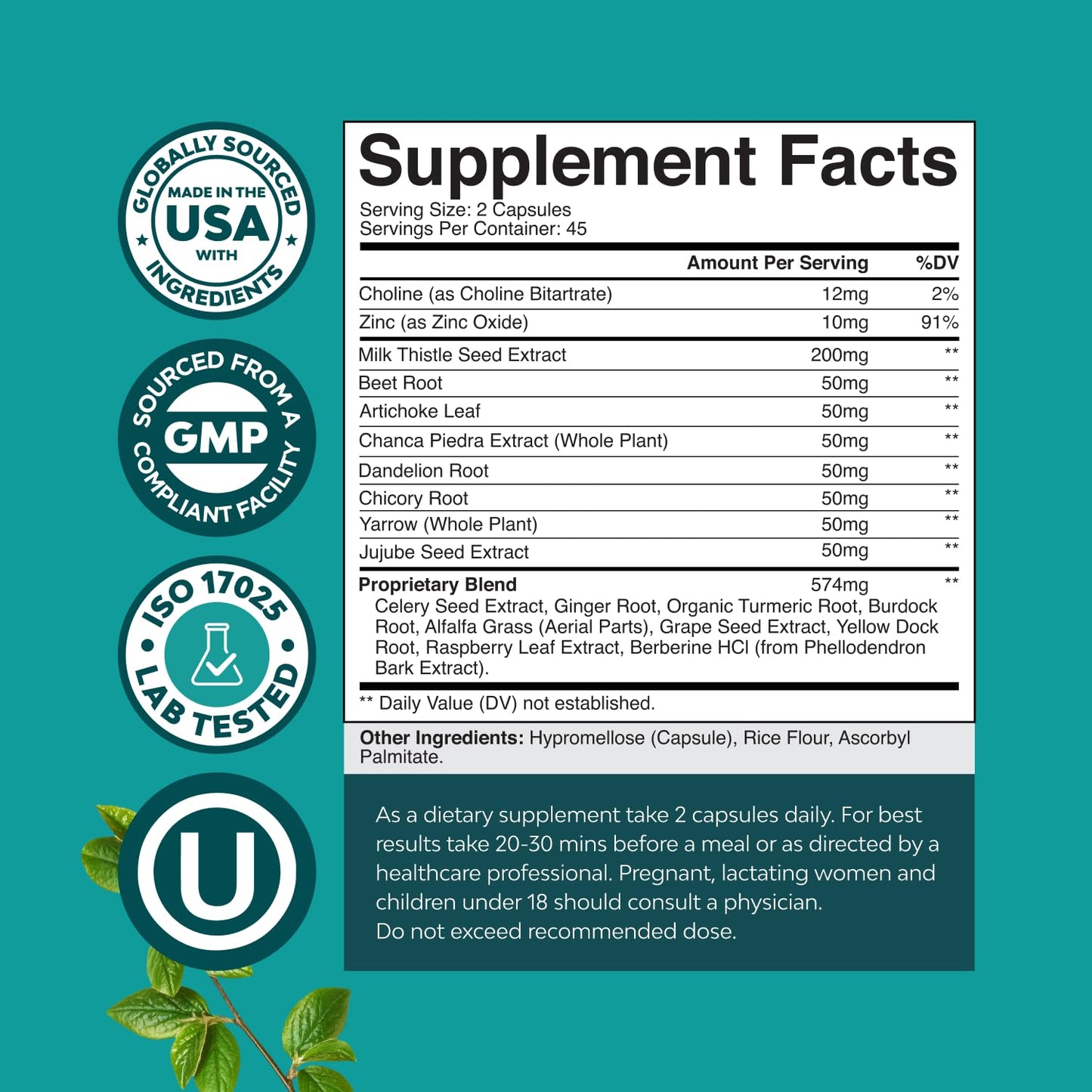 Liver Cleanse Detox & Repair 90 Capsules | Milk Thistle Liver Support