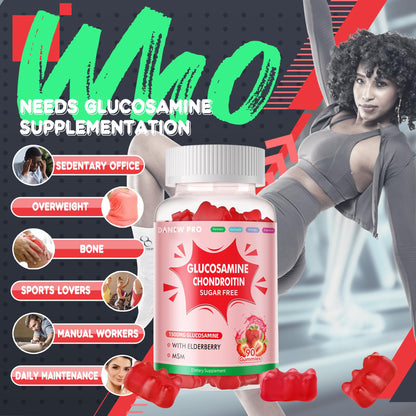DANEW Pro Glucosamine Chondroitin Gummies with MSM & Elderberry – Joint Support