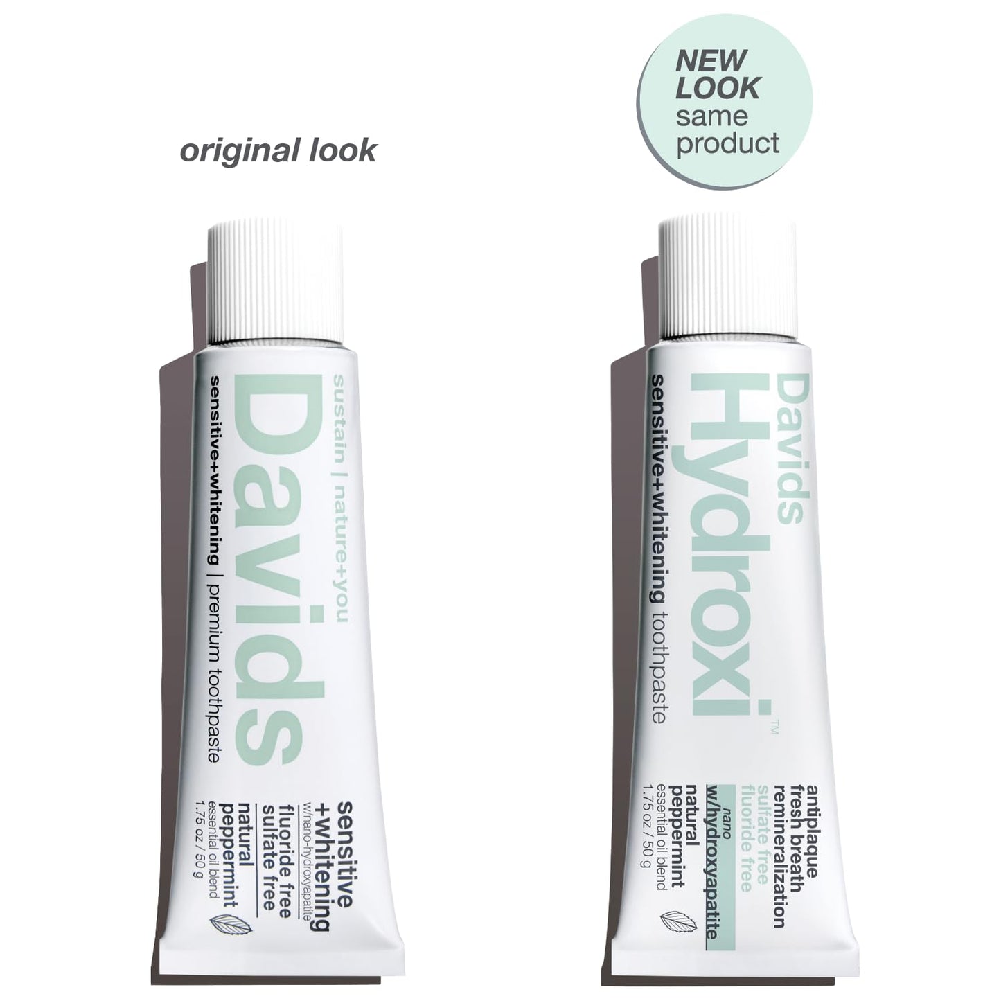 Davids Nano Hydroxyapatite Toothpaste – Fluoride Free, Travel Size 1.75oz, Sensitive Relief | Made in USA