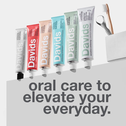 Davids Whitening Charcoal Travel Toothpaste – Fluoride Free, Peppermint, TSA 3-Pack