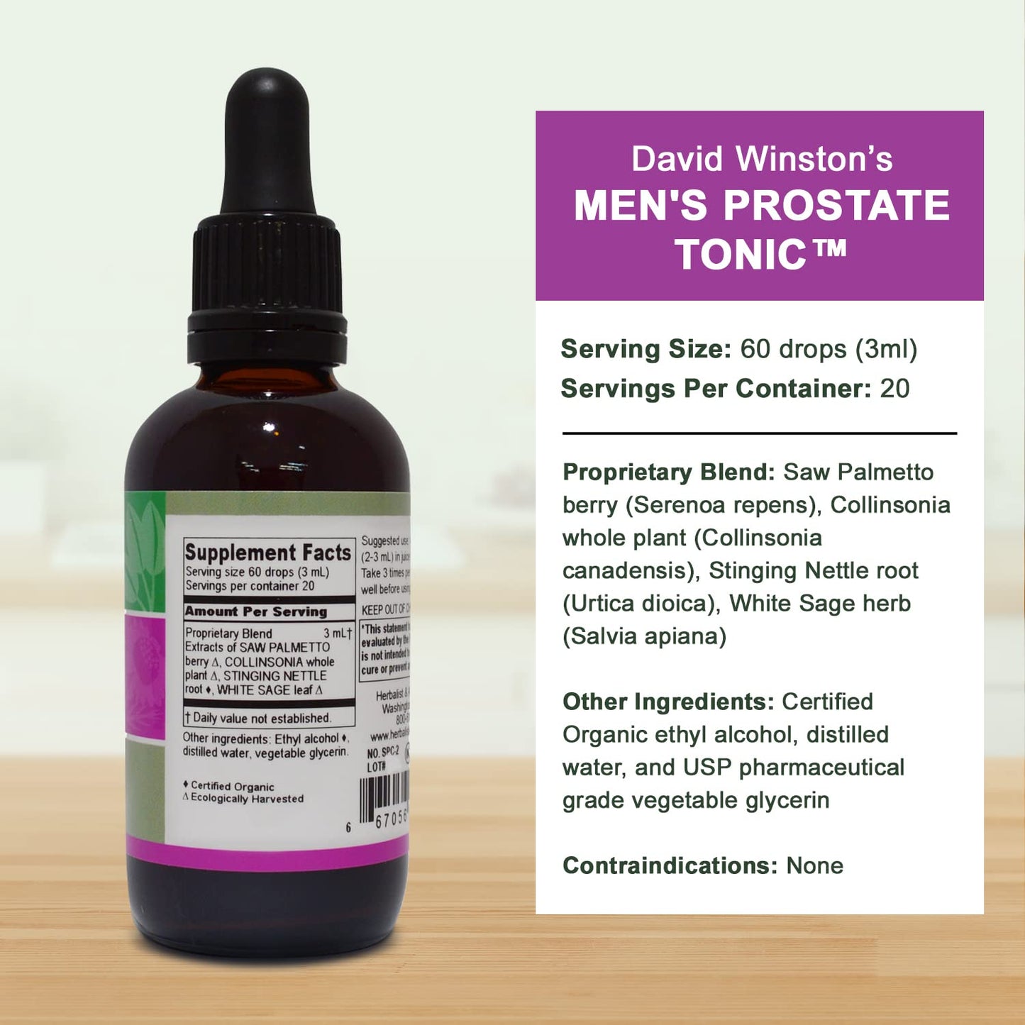 David Winston's Men's Prostate Tonic™ - Supports Healthy Prostate Function & Urine Flow | 2 Fl Oz