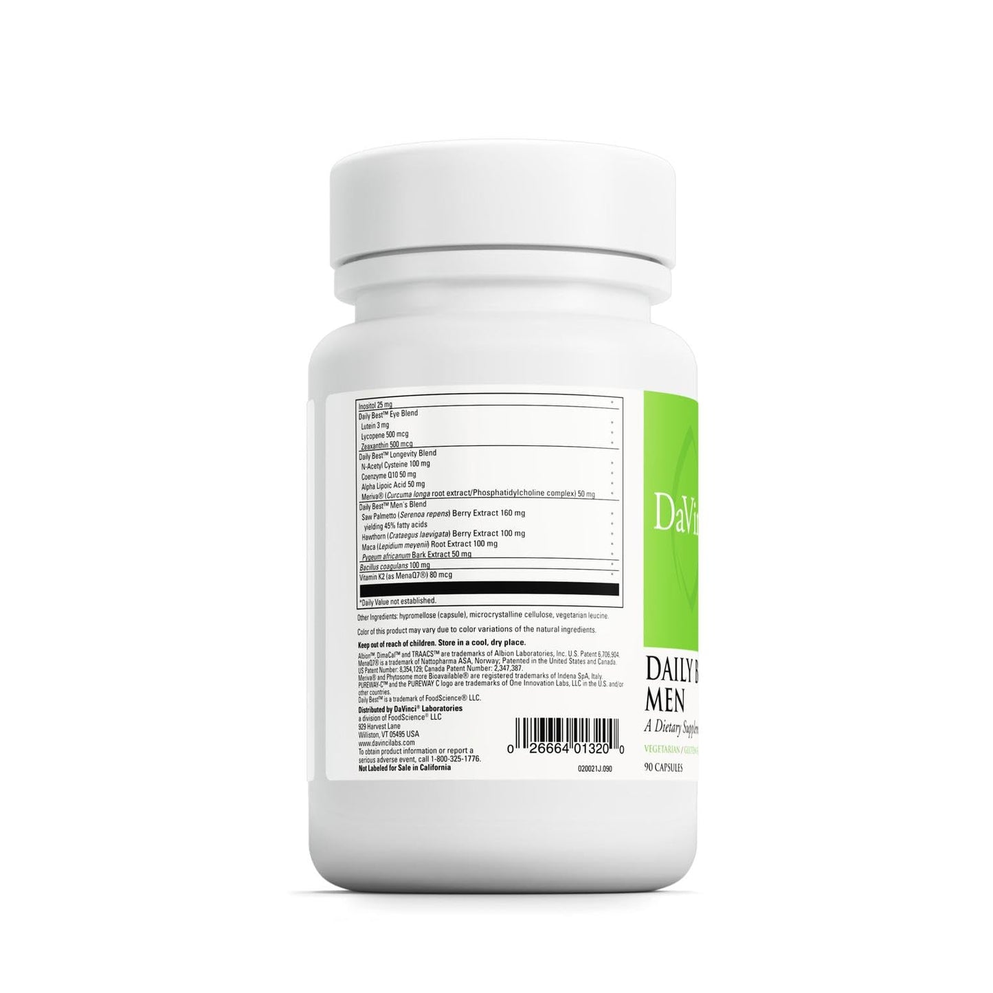 DAVINCI Labs Daily Best Men – Multivitamin for Men (Vegetarian, Gluten-Free) – 90 Capsules