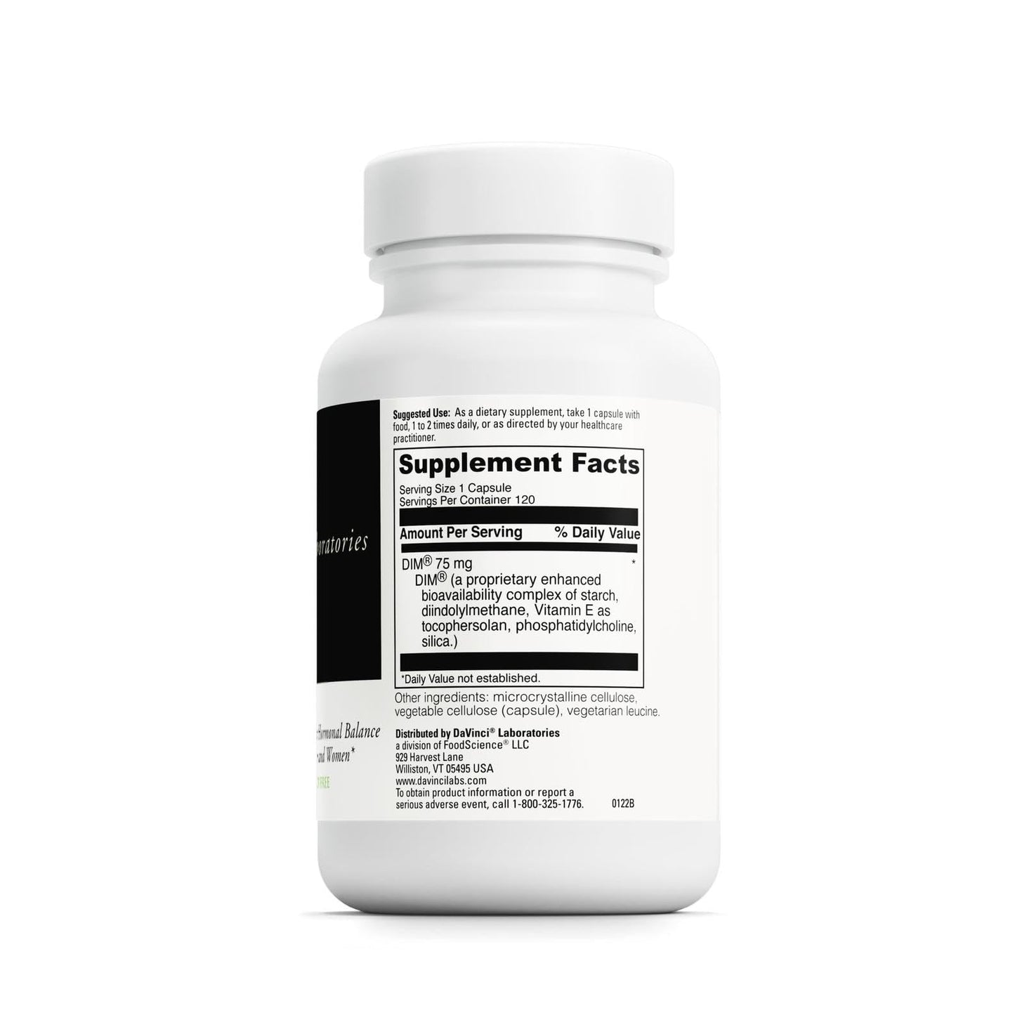 DaVinci Labs DIMPro 75mg – Hormonal Balance & Estrogen Metabolism | Gluten-Free, 120 Servings