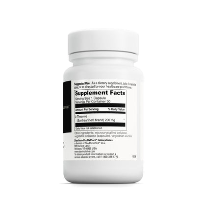 DAVINCI Labs L-Theanine 200 mg | 30 Vegetarian Capsules | Focus & Calm