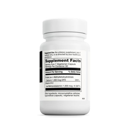 DAVINCI Labs 5-MTHF/B12 MC 2000-60 Capsules | Folate + Methylcobalamin Vitamin B12