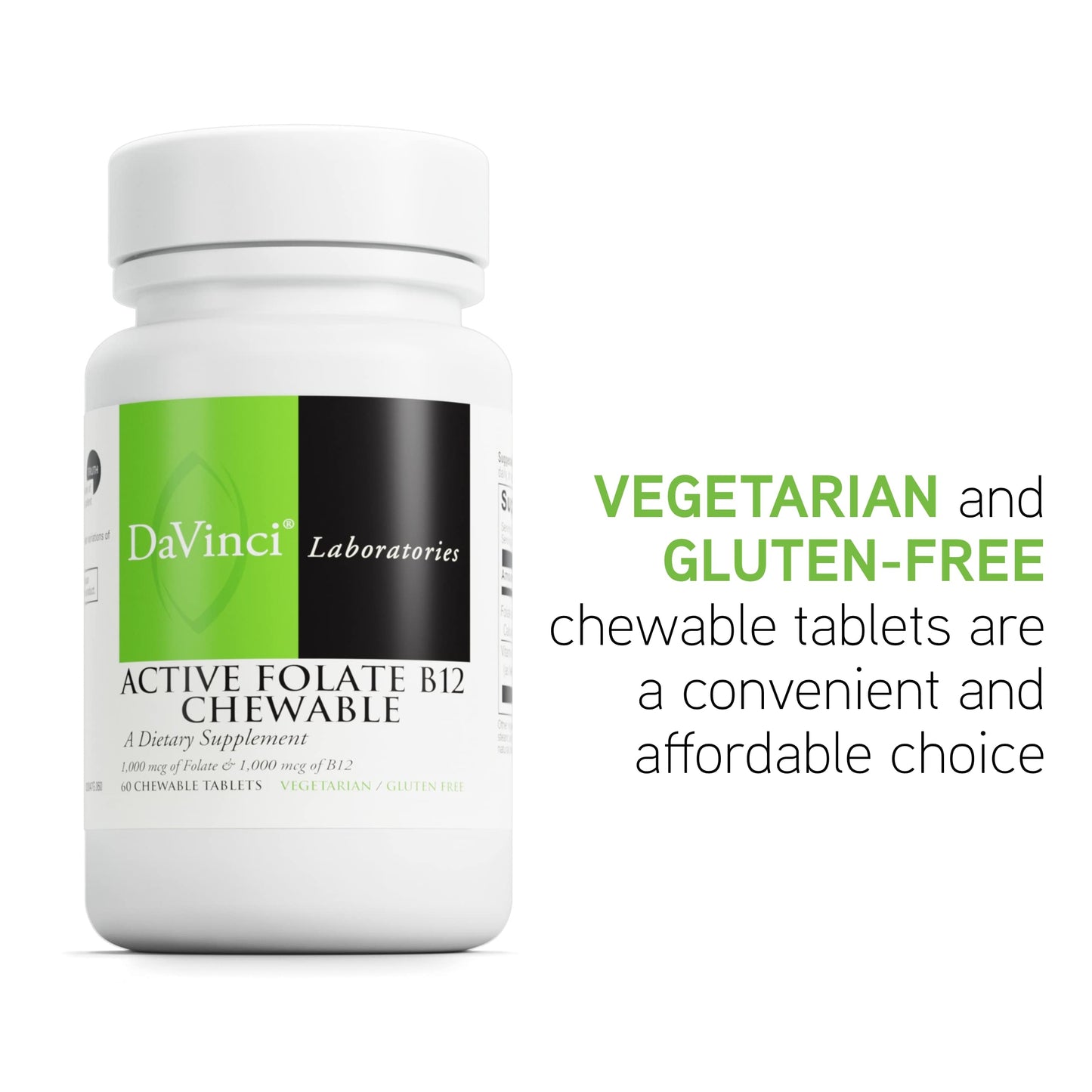 DAVINCI Labs Active Folate B12 Chewable – Heart Health & Immune Support