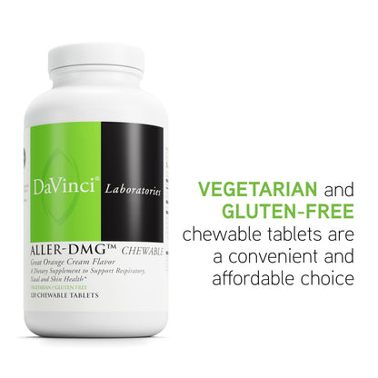 DAVINCI Labs Aller-DMG Chewable - Immune, Histamine & Respiratory Support (Orange Cream, 120 Chewables, 60 Servings)